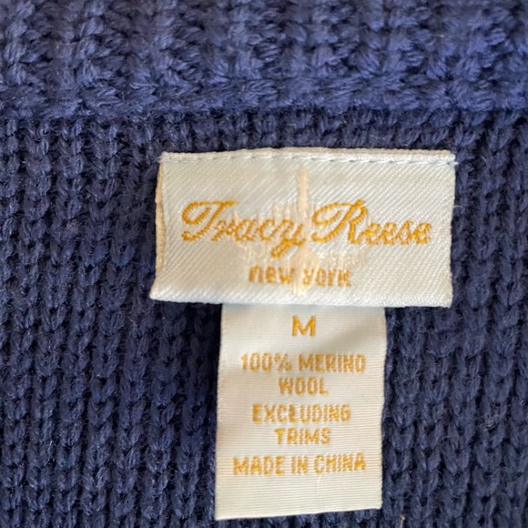 TracyReese Blue Merino Wool Button Down Sweater size medium - Picture 9 of 14